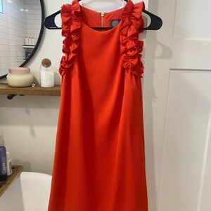 Vince Camuto Orange Dress with Ruffle Sleeves
